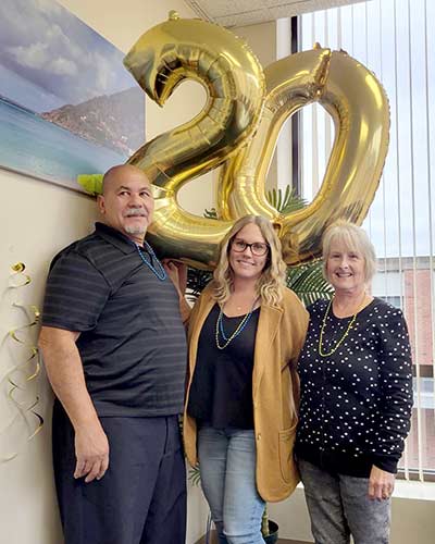 Jessica Ciaccio and team celebrating her 20th year