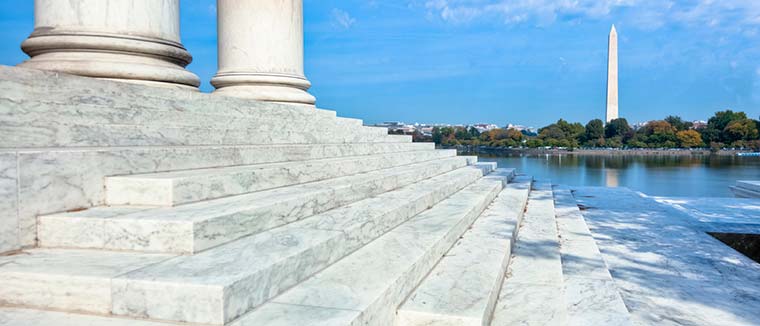 Government Steps with Lincoln Memorial 